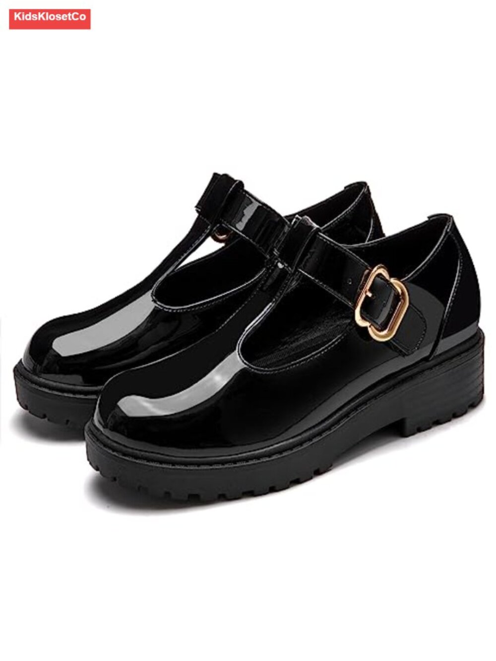 Girls Mary Jane T-Strap Platform Loafer Dress Shoes - Picture 5 of 6